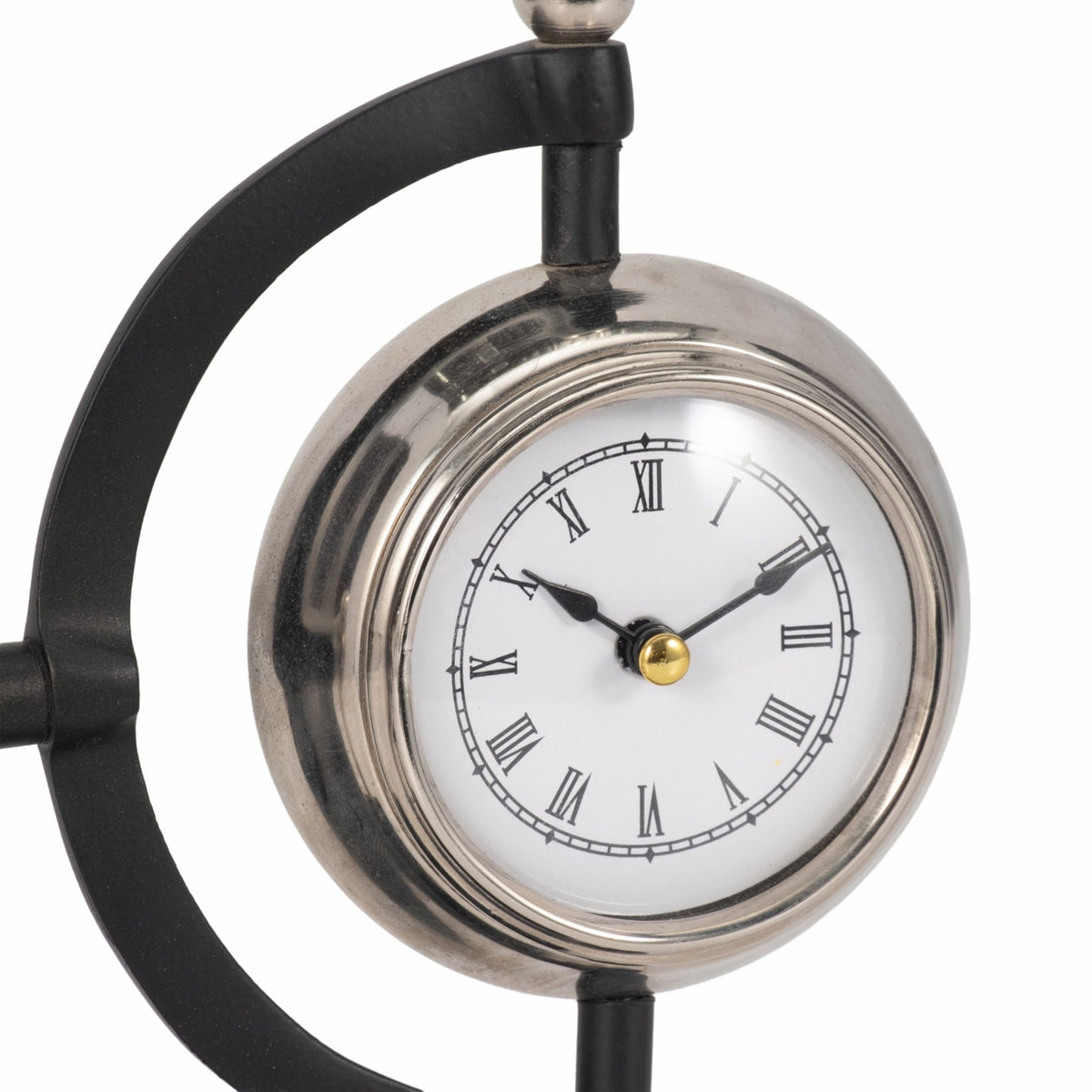7" Tia Silver Desk Clock Table Decors| Sagebrook Home