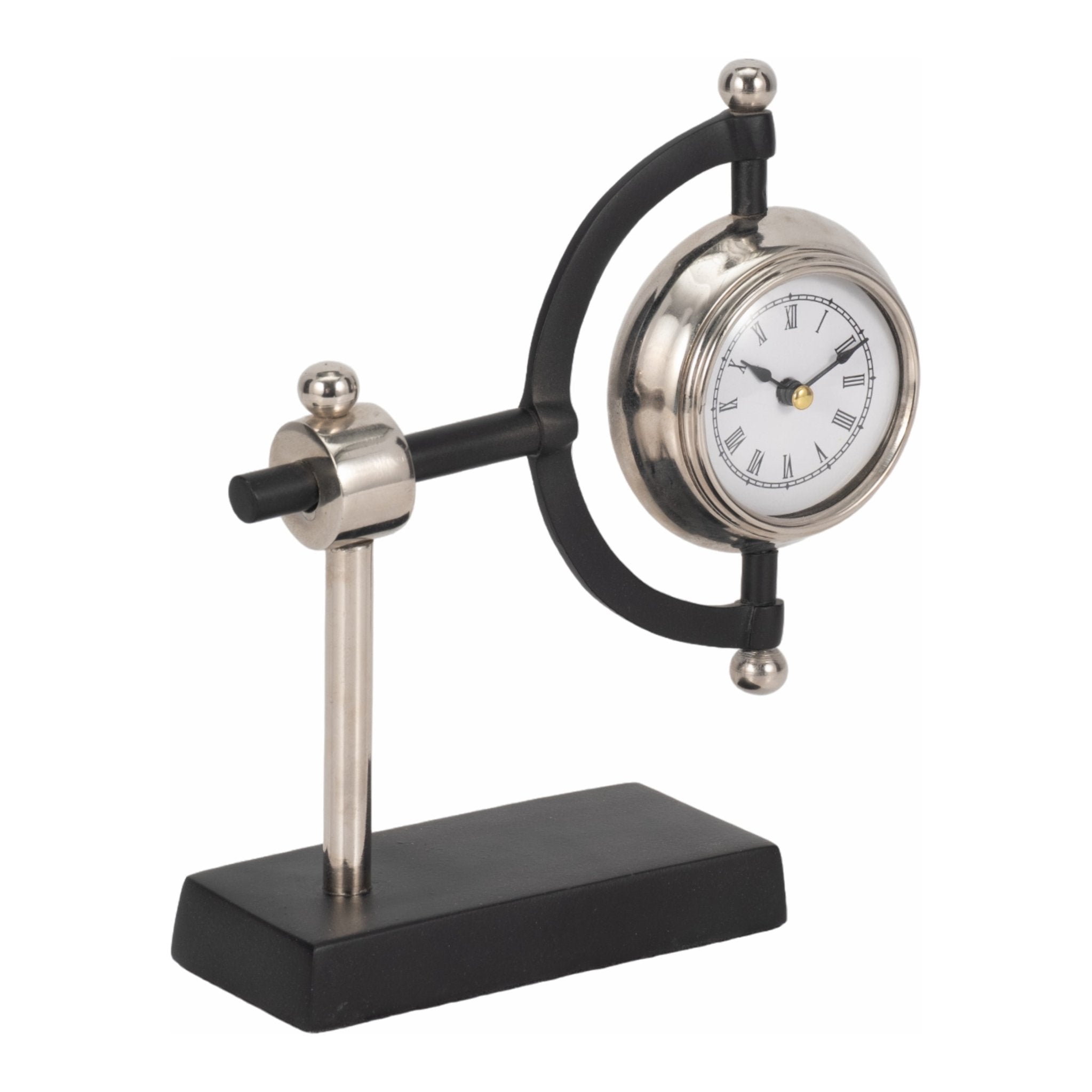 7" Tia Silver Desk Clock Table Decors| Sagebrook Home