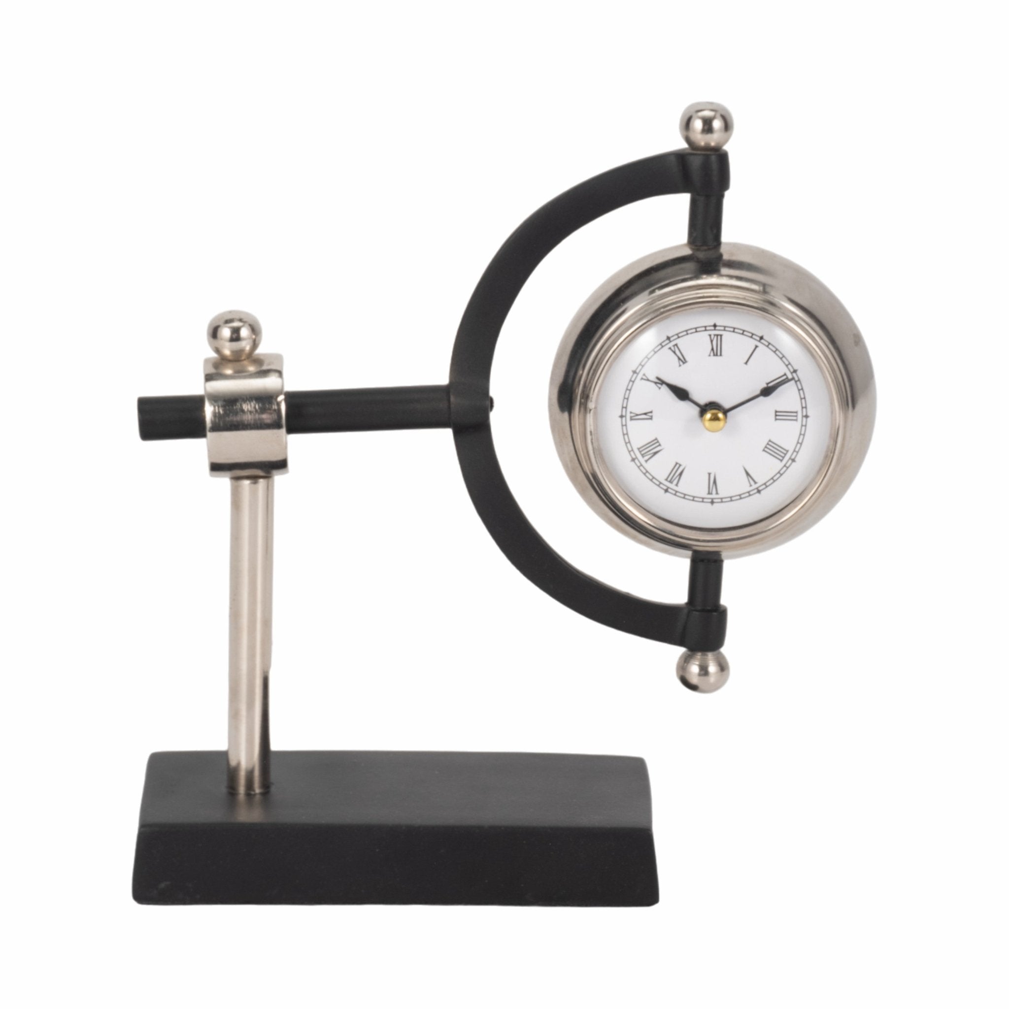 7" Tia Silver Desk Clock Table Decors| Sagebrook Home