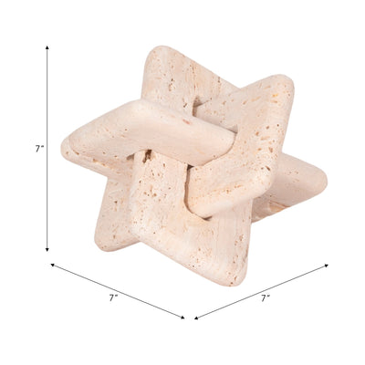 7" Travertine Squared Knot, Tan - Al Rugaib Furniture
