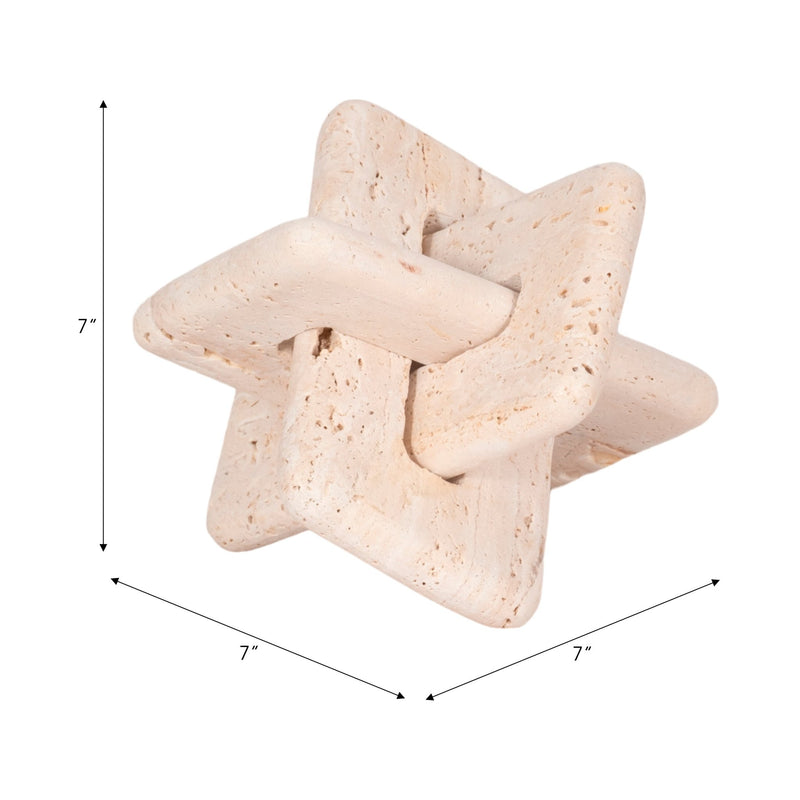 7" Travertine Squared Knot, Tan - Al Rugaib Furniture