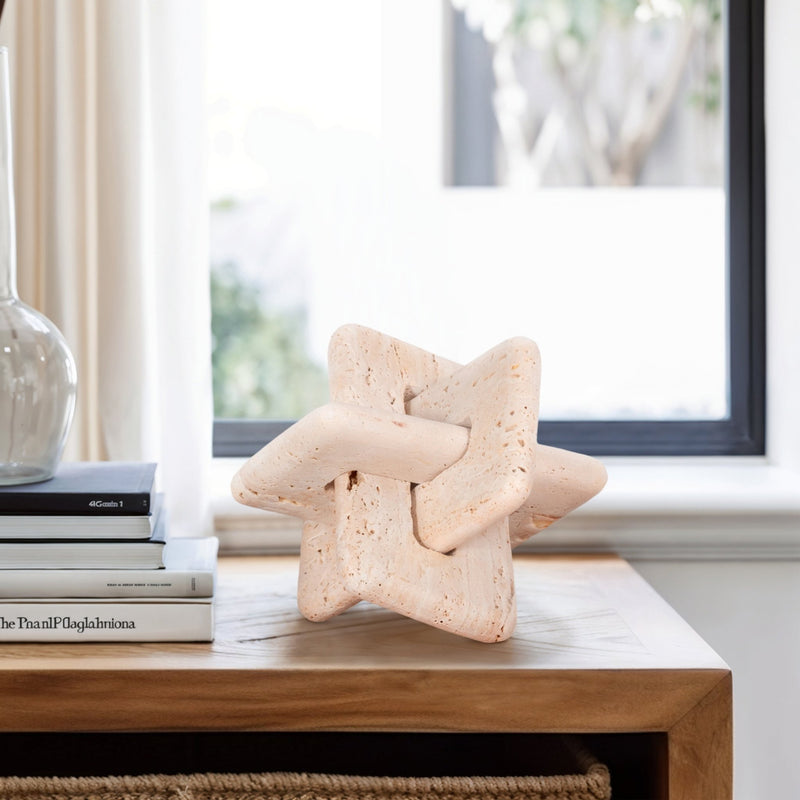 7" Travertine Squared Knot, Tan - Al Rugaib Furniture