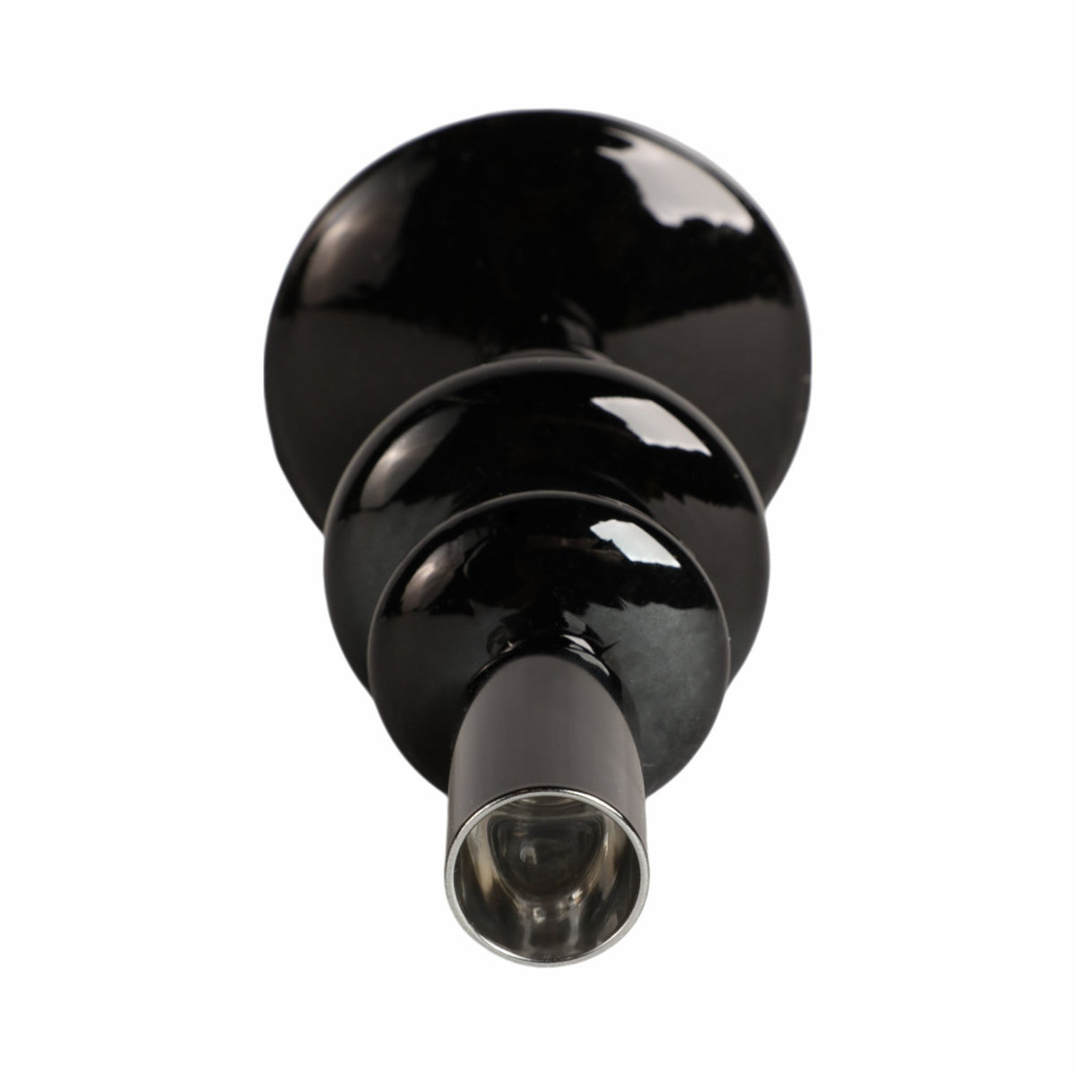 7" VINTAGE GLASS TAPER CANDLE HOLDER, BLACK Candle Holders| Sagebrook Home