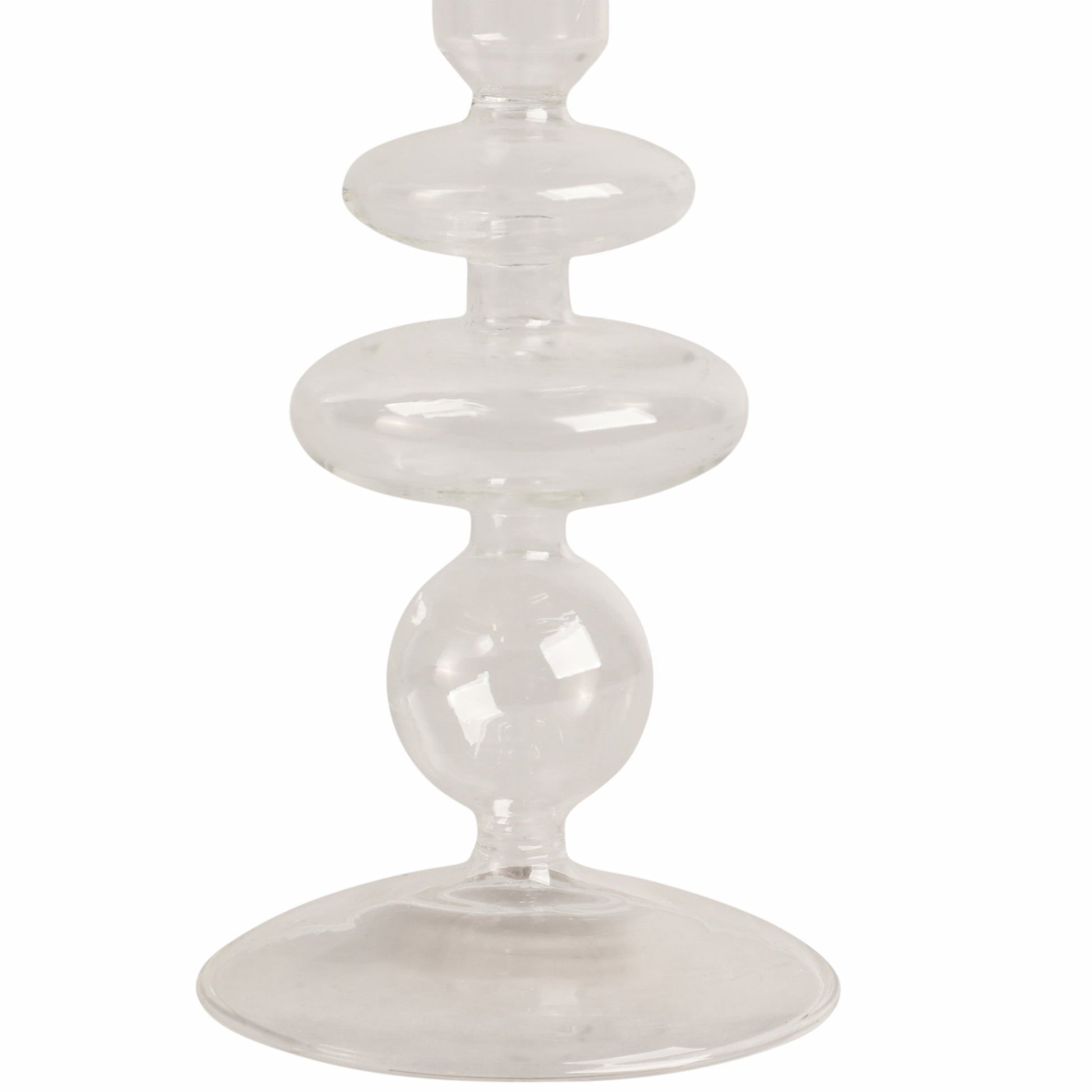 7" Vintage Glass Taper Candle Holder, Clear Candle Holders| Sagebrook Home