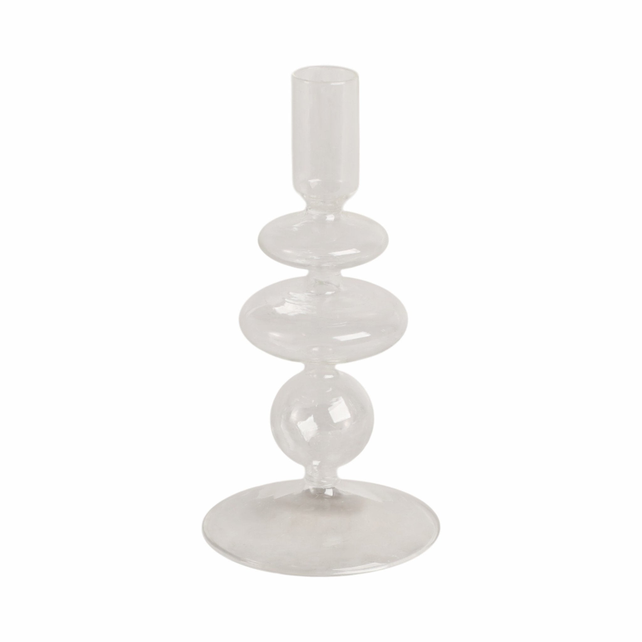 7" Vintage Glass Taper Candle Holder, Clear Candle Holders| Sagebrook Home