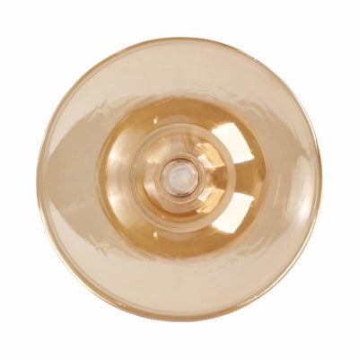 7" Vintage Glass Taper Candle Holder, Gold Luster - Al Rugaib Furniture