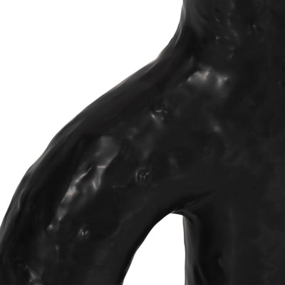 7" Volcano Texture Double Arched Taper Holder, Bla - Al Rugaib Furniture