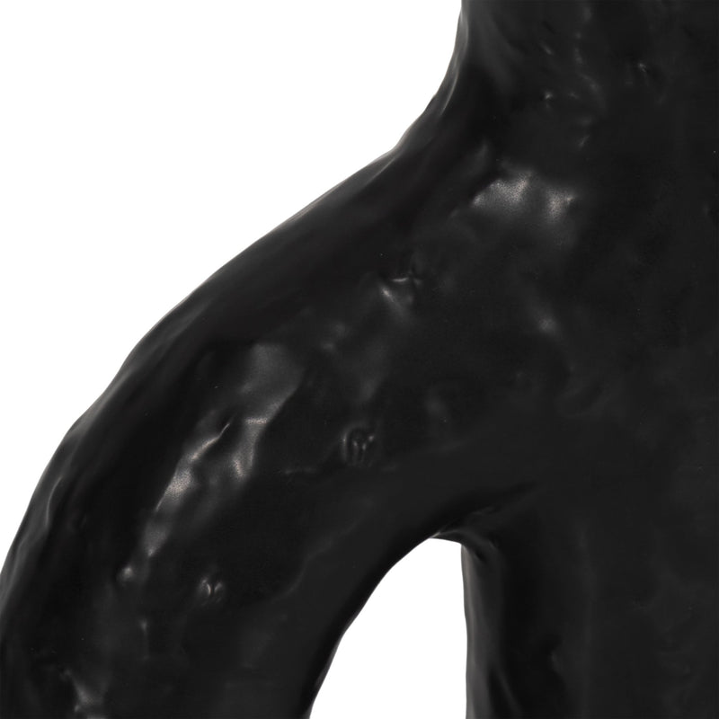 7" Volcano Texture Double Arched Taper Holder, Bla - Al Rugaib Furniture