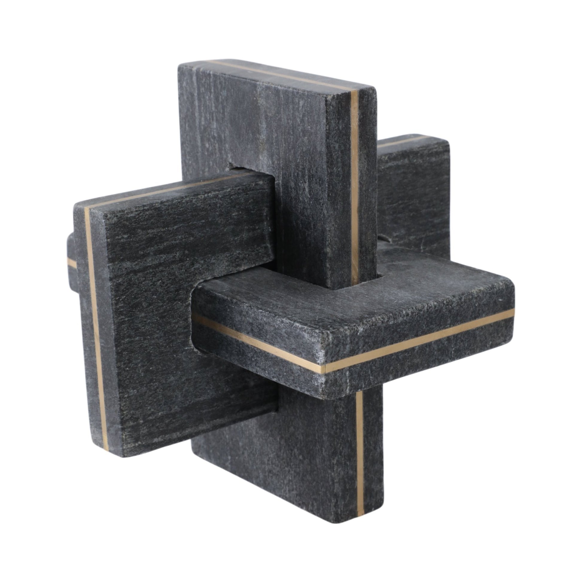 7" Walton Medium Black Marble And Brass Knot Table Decors| Sagebrook Home