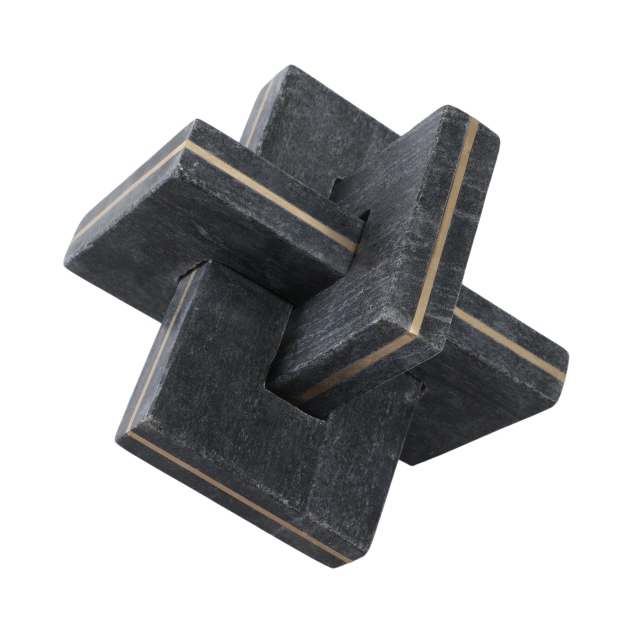 7" Walton Medium Black Marble And Brass Knot Table Decors| Sagebrook Home