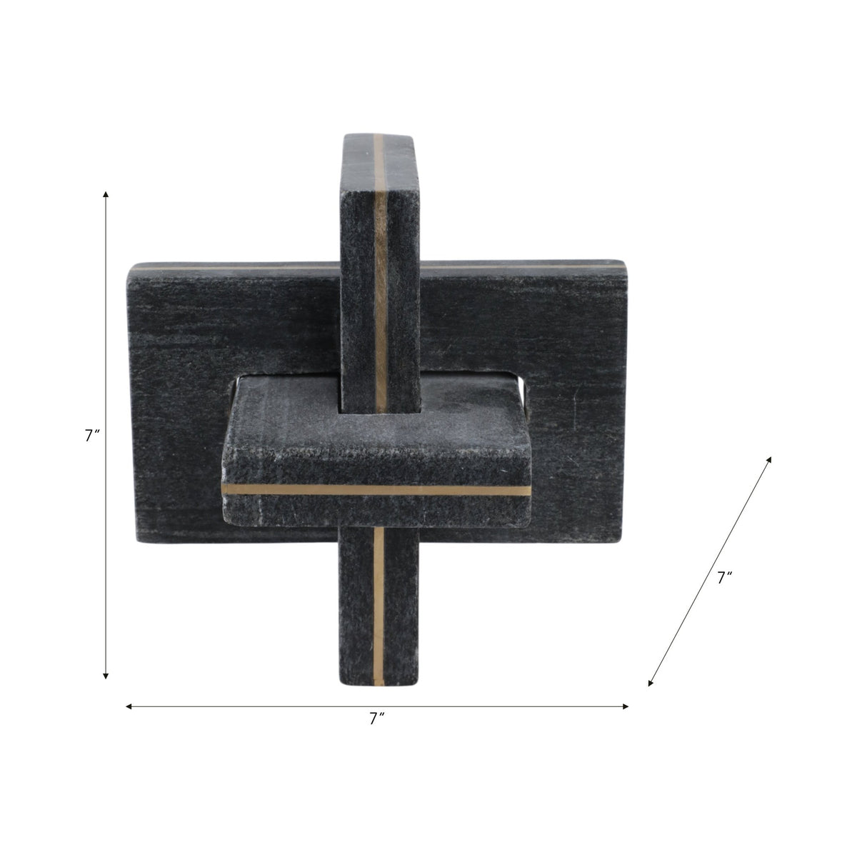 7" Walton Medium Black Marble And Brass Knot Table Decors| Sagebrook Home