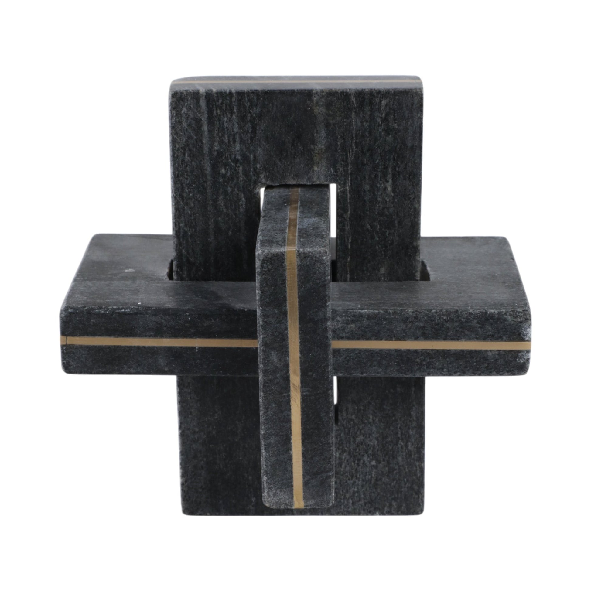 7" Walton Medium Black Marble And Brass Knot Table Decors| Sagebrook Home