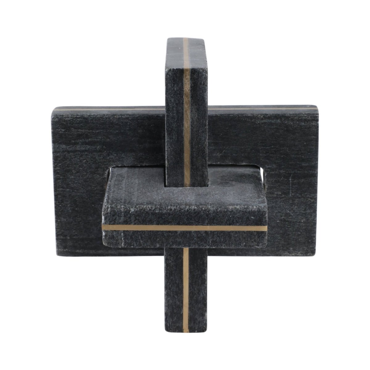 7" Walton Medium Black Marble And Brass Knot Table Decors| Sagebrook Home