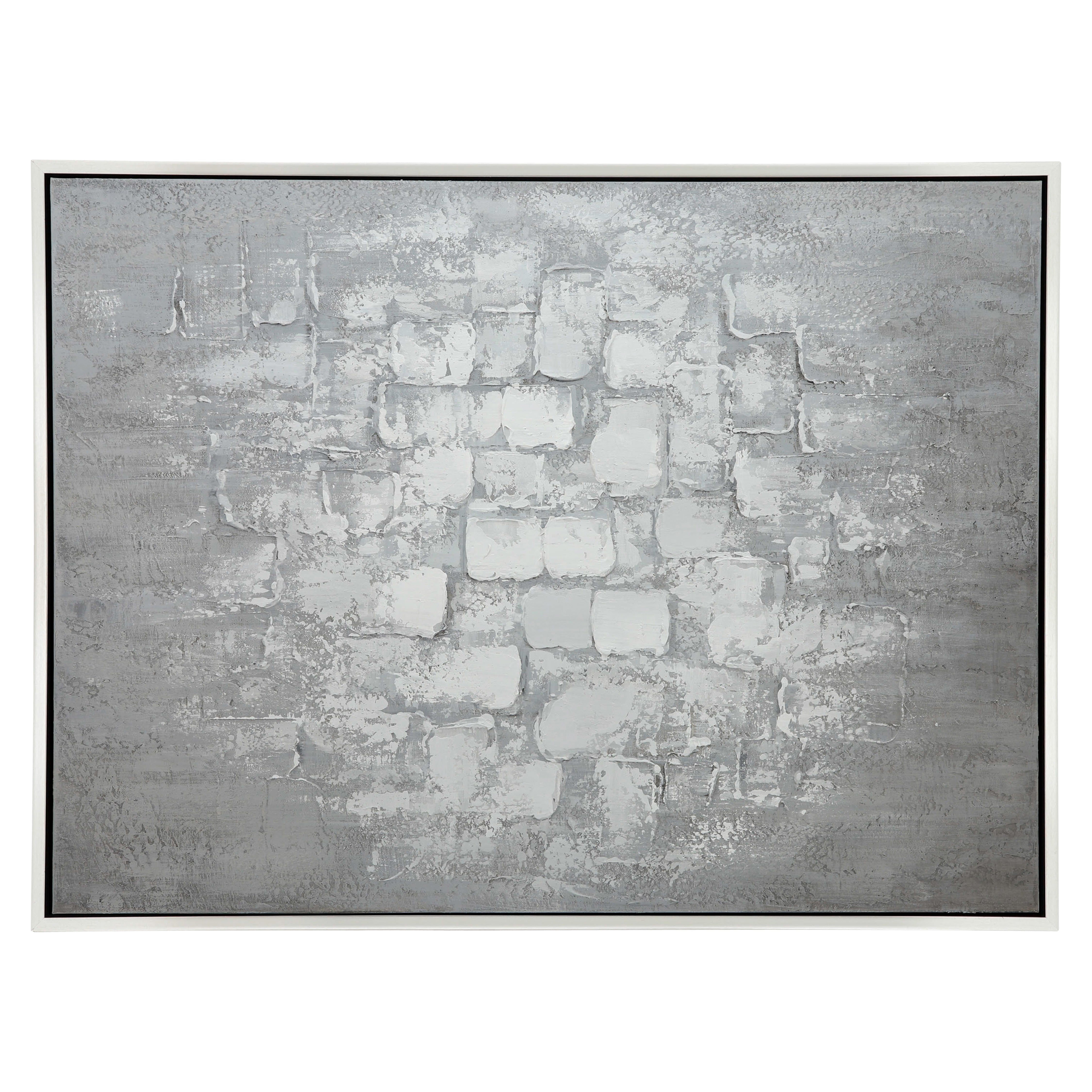 47X35 HANDPAINTED ABSTRACT CANVAS, GRAY