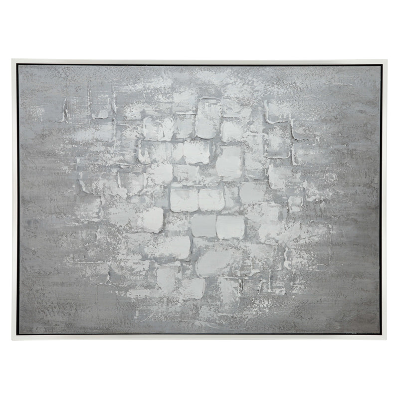 47X35 HANDPAINTED ABSTRACT CANVAS, GRAY