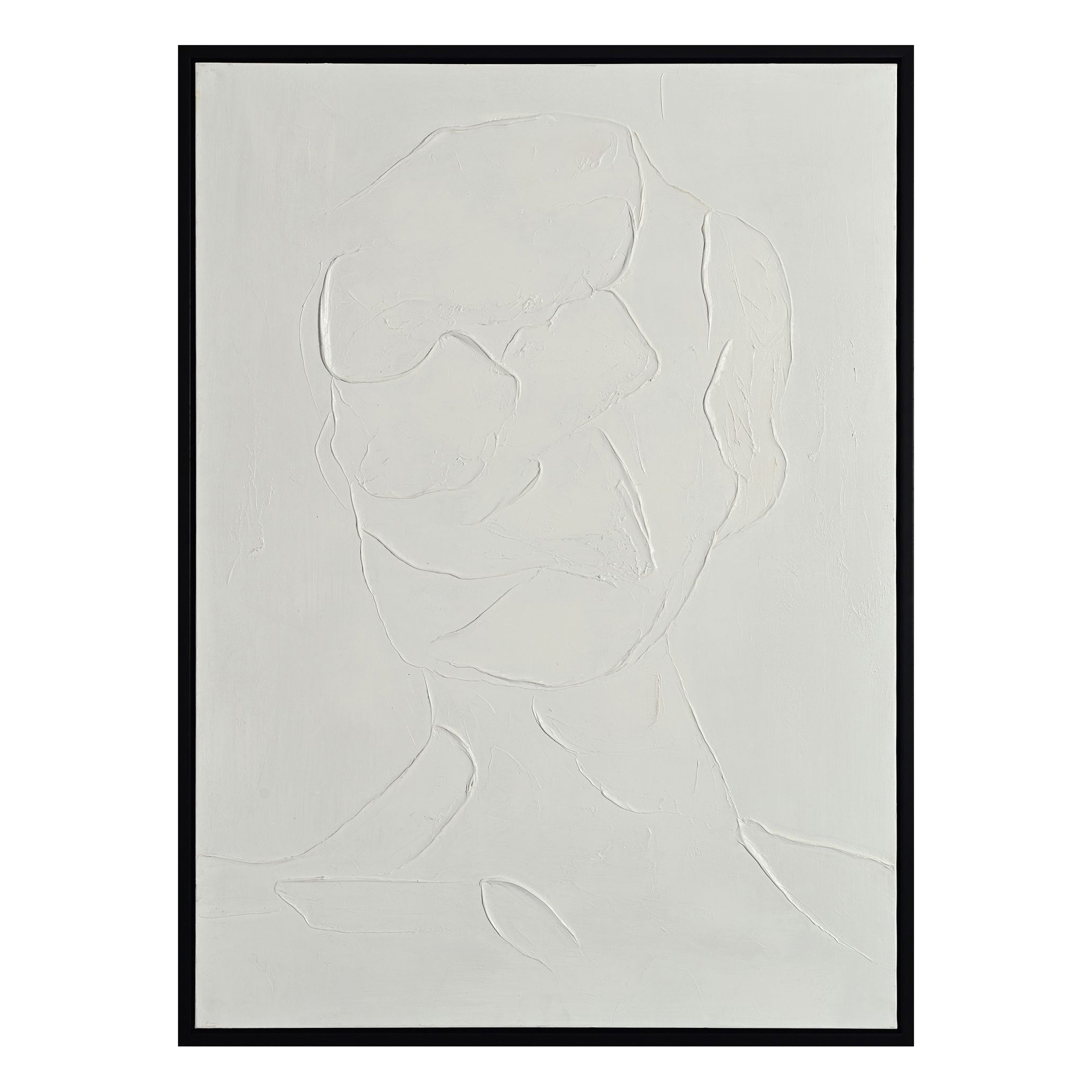36x48 Abstract Face On Canvas, White