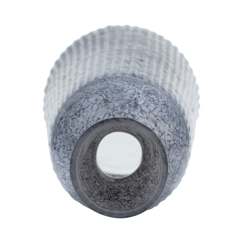 16, GROOVED GLASS VASE, BLUE