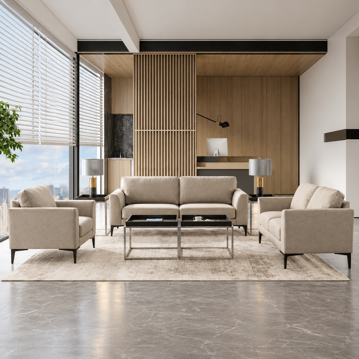 Dallas Living Room Set - Beige