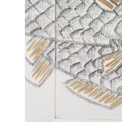 71x47 Hand Painted Keep Swimming, White/black - Al Rugaib Furniture