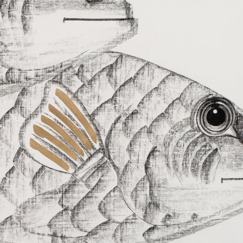 71x47 Hand Painted Keep Swimming, White/black - Al Rugaib Furniture