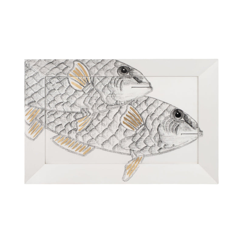 71x47 Hand Painted Keep Swimming, White/black - Al Rugaib Furniture