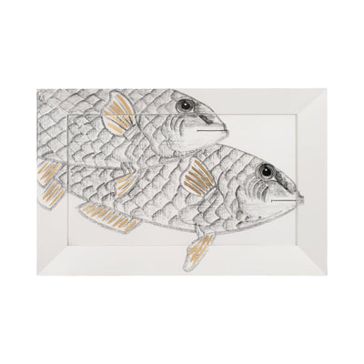 71x47 Hand Painted Keep Swimming, White/black - Al Rugaib Furniture