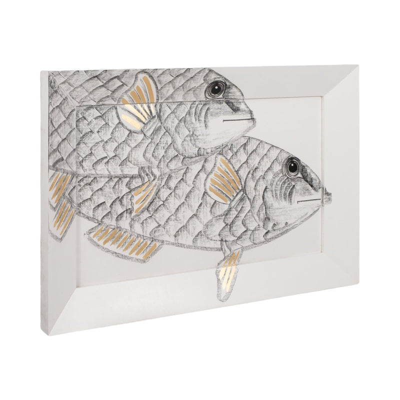 71x47 Hand Painted Keep Swimming, White/black - Al Rugaib Furniture
