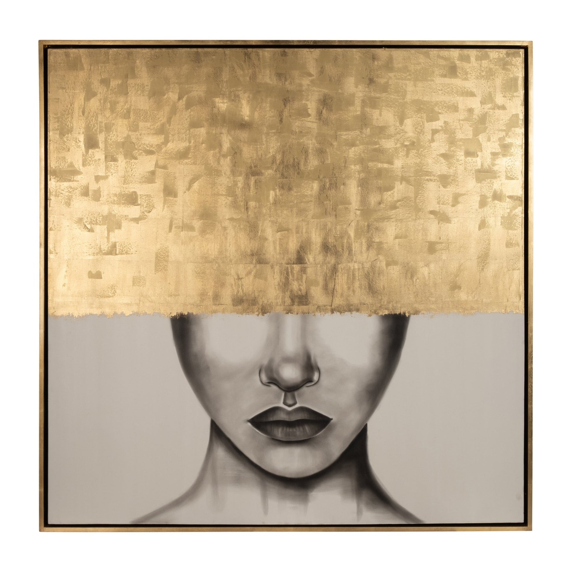 71X71, HAND PAINTED GOLD STREAK WOMAN Wall Art| Sagebrook Home