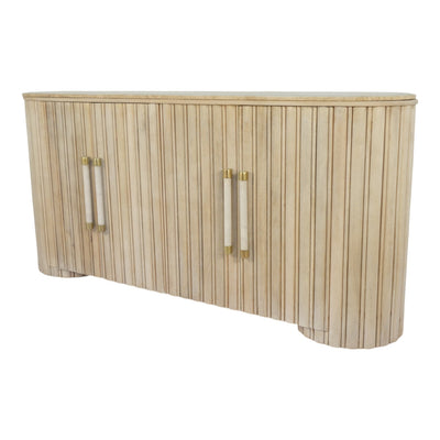 72" Colmar Fluted Wood Sideboard, White Wash - Al Rugaib Furniture