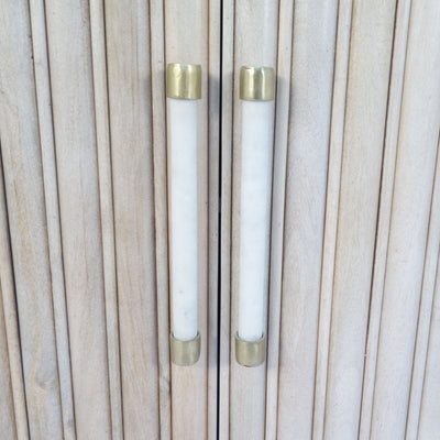 72" Colmar Fluted Wood Sideboard, White Wash - Al Rugaib Furniture