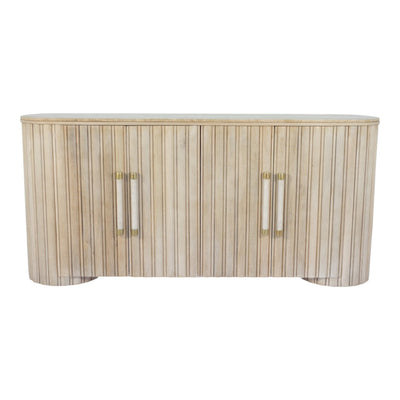 72" Colmar Fluted Wood Sideboard, White Wash - Al Rugaib Furniture