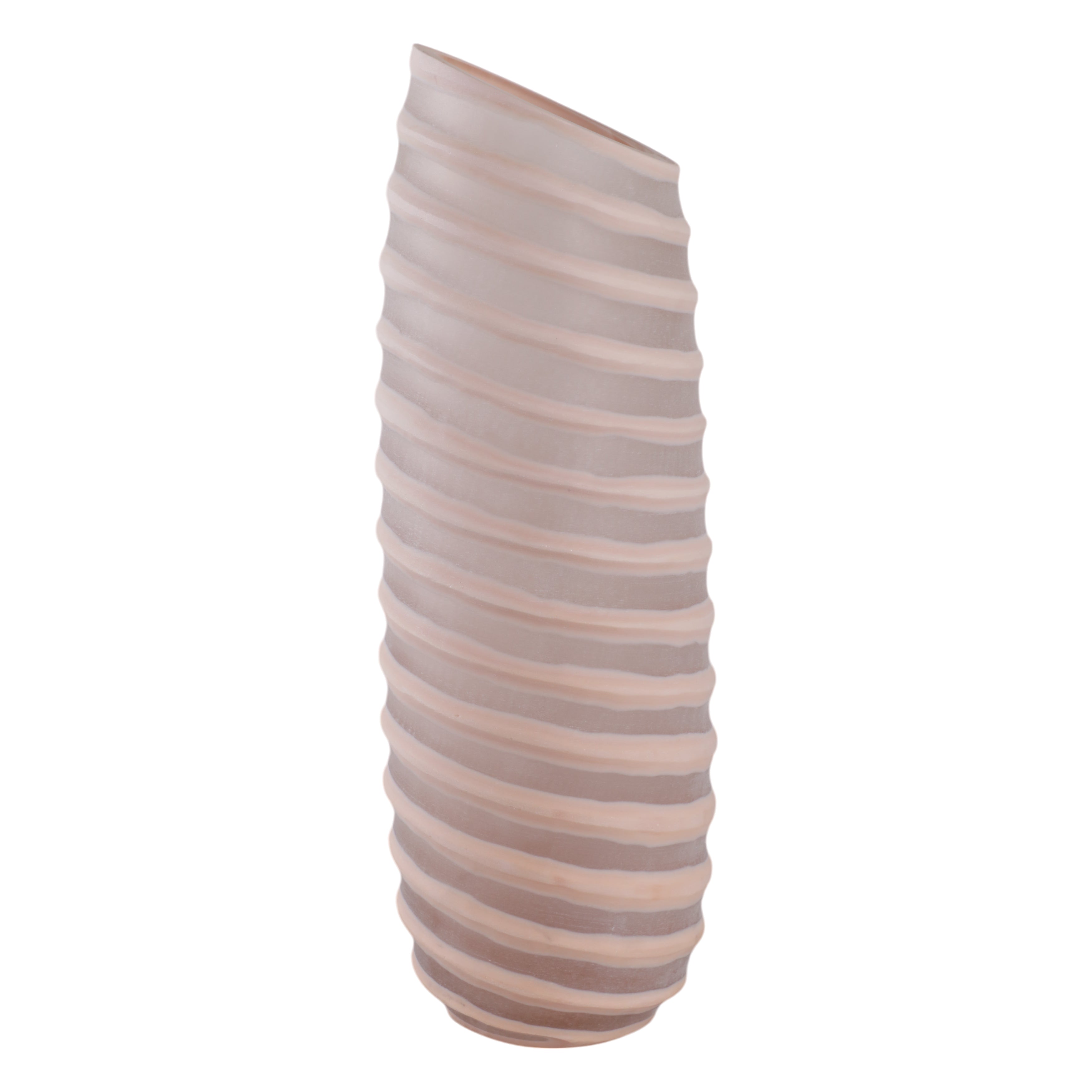 فاز من الزجاج المنحوت ويسترلي، عاجي Westerly Carved Glass Vase, Ivory