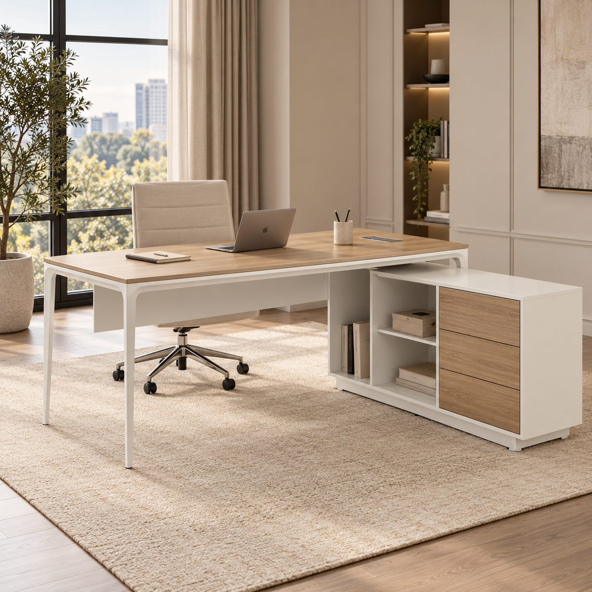 Arc Right-Hand Desk - White