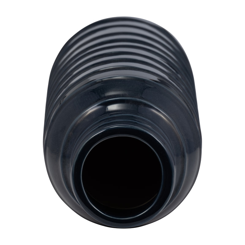 CER, 17H TRIBAL VASE, NAVY BLUE