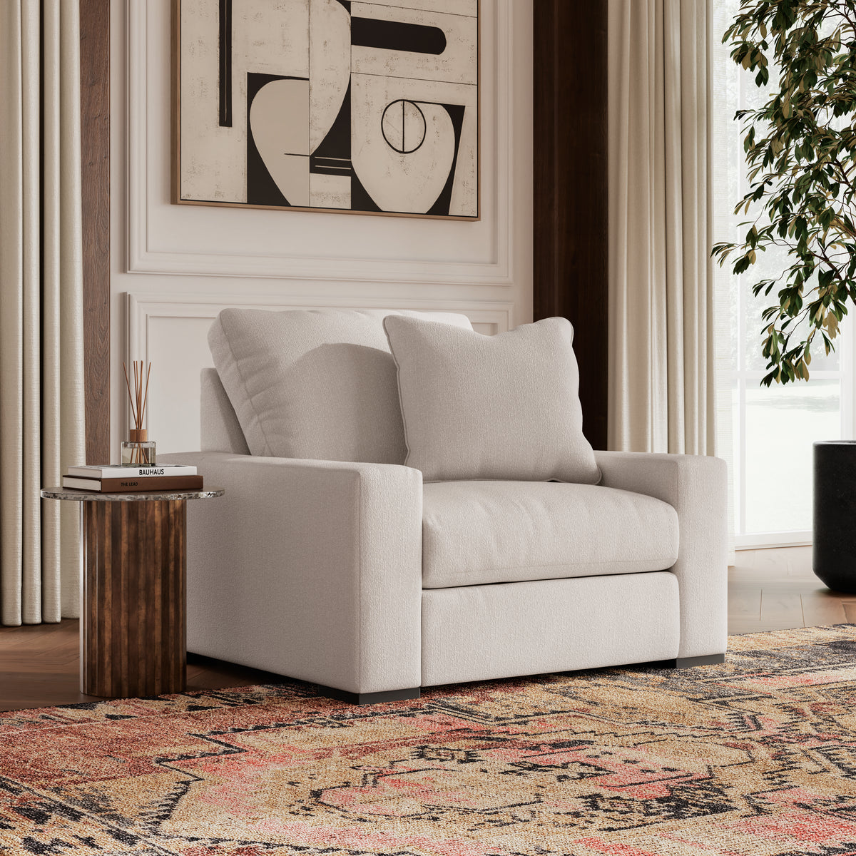 Calden Sofa Set with 2 Free Dual Table Lamp Black