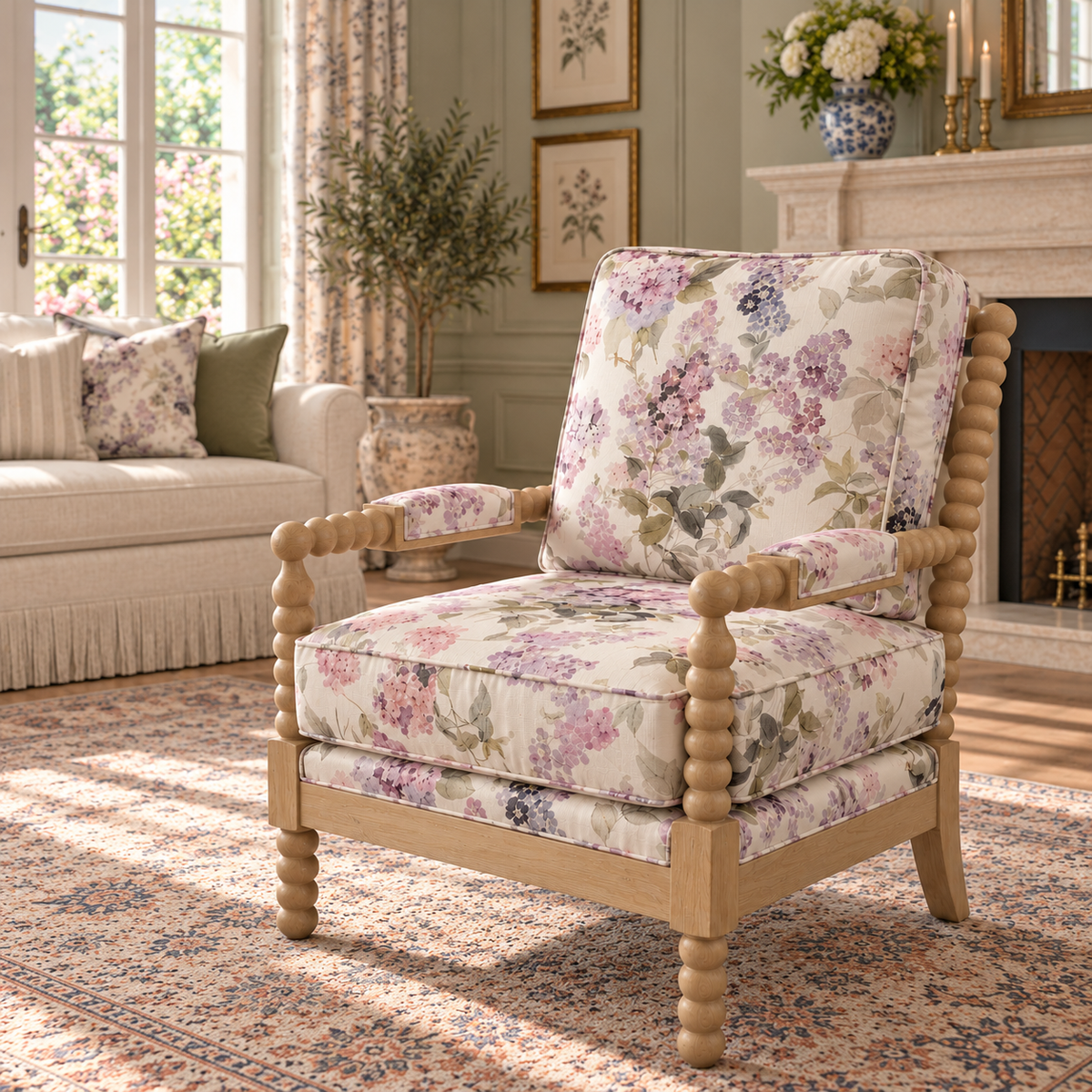 Jasmine Floral Patterns Accent Chair