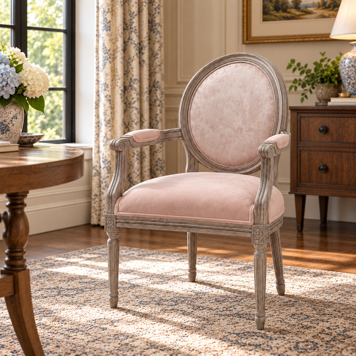 The Majesty Dusty Pink Accent Chair