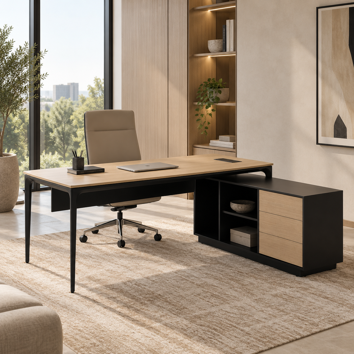 Arc Right-Hand Desk - Black