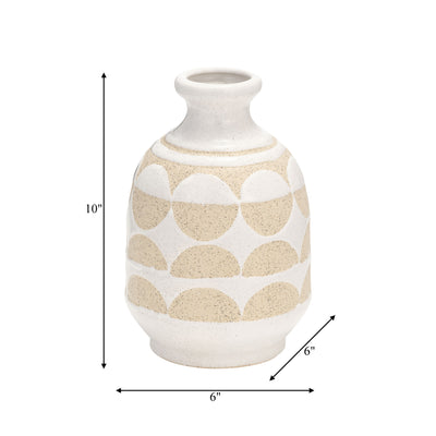 CER, 10H HALF CIRCLES VASE, IVORY