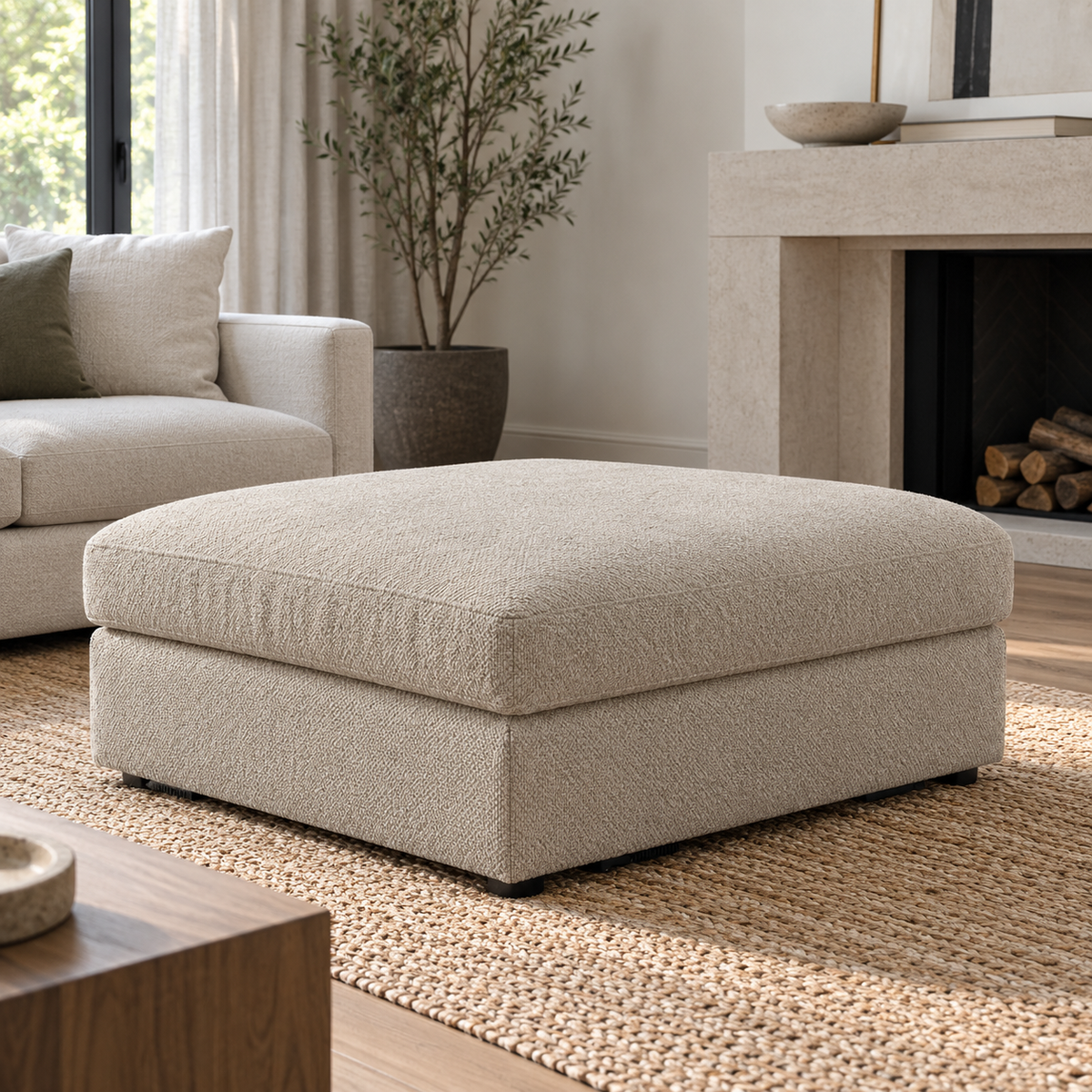 Mirae Hazel Brown Ottoman