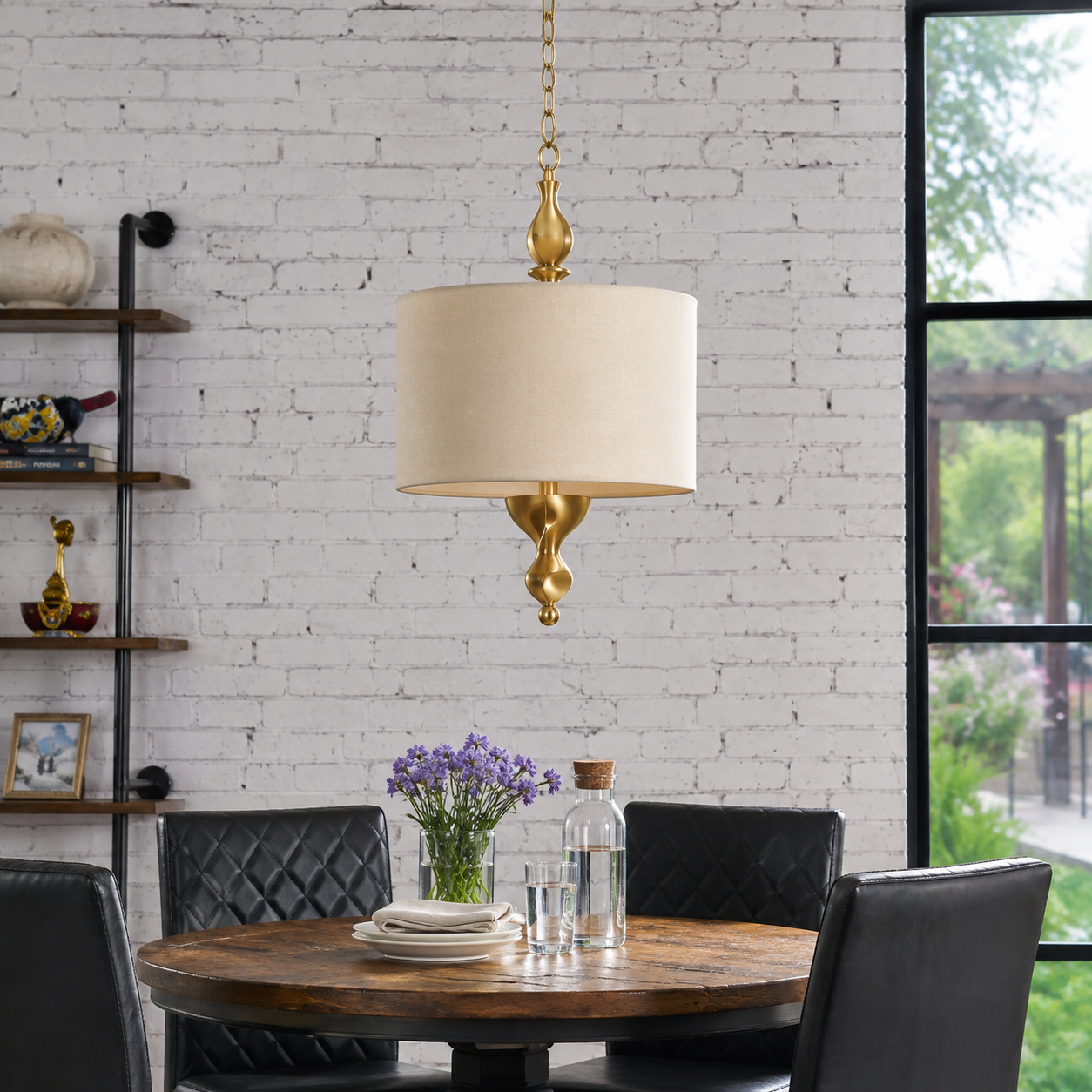 Twister Shade 31" H Gold Foil Finish Pendant Lamp