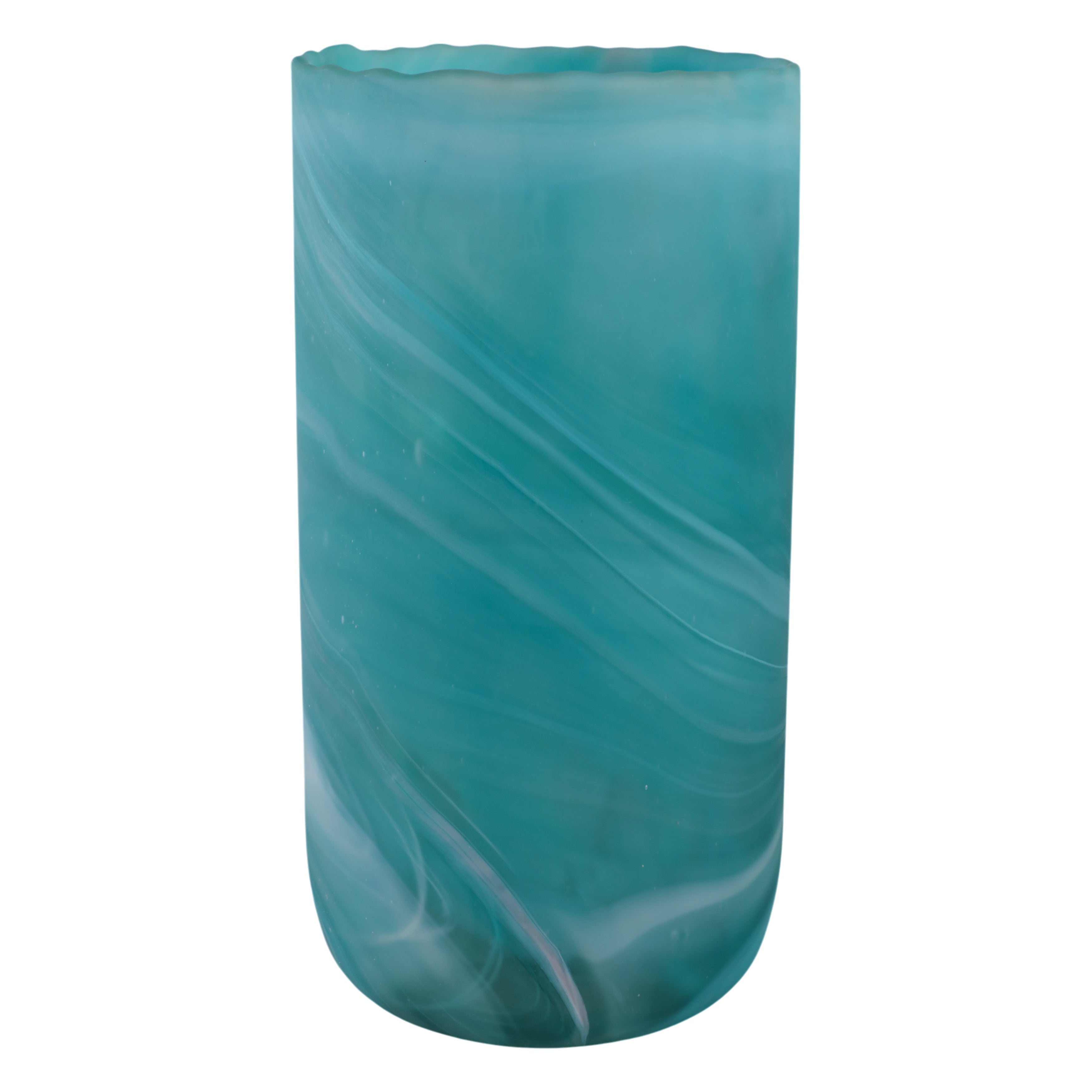 مزهرية زجاجية بلون الأزرق المتداخل من كنت Kent Blue Swirl Glass Vase