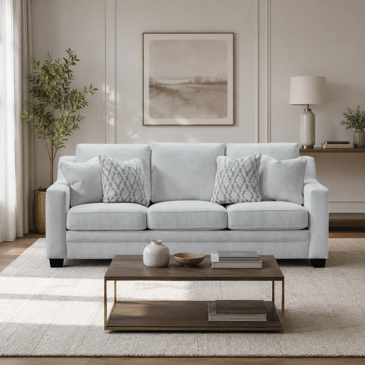 Luxe Haven Creamy Grey Sofa W231