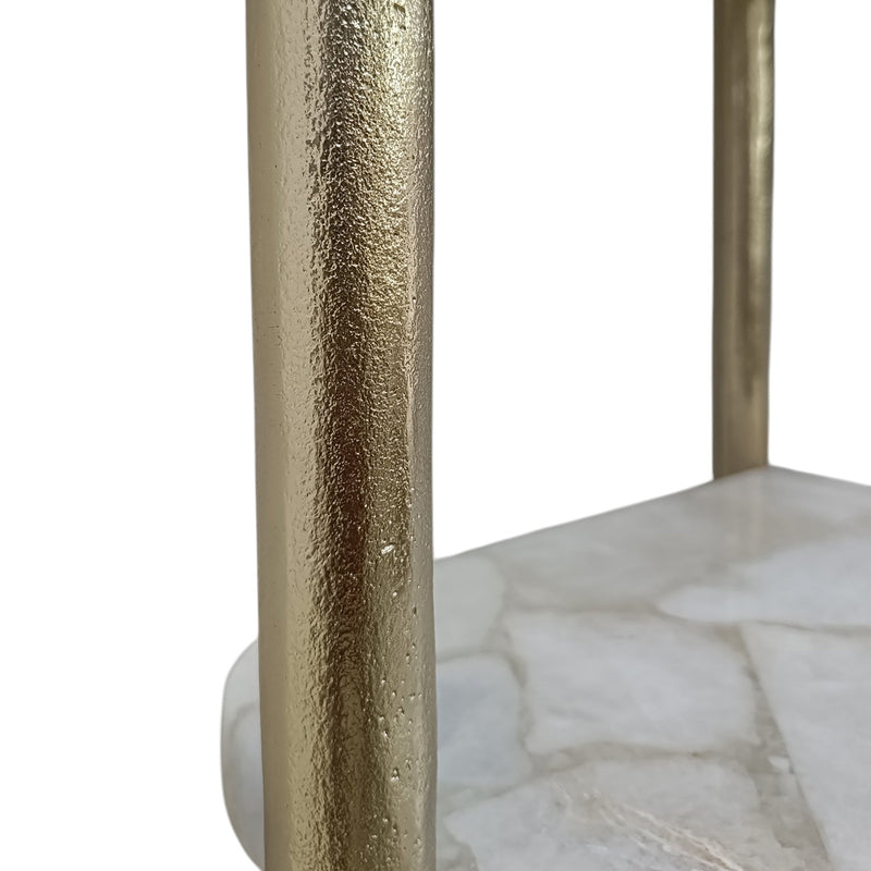 78" Cando White Quartz Etagere - Al Rugaib Furniture