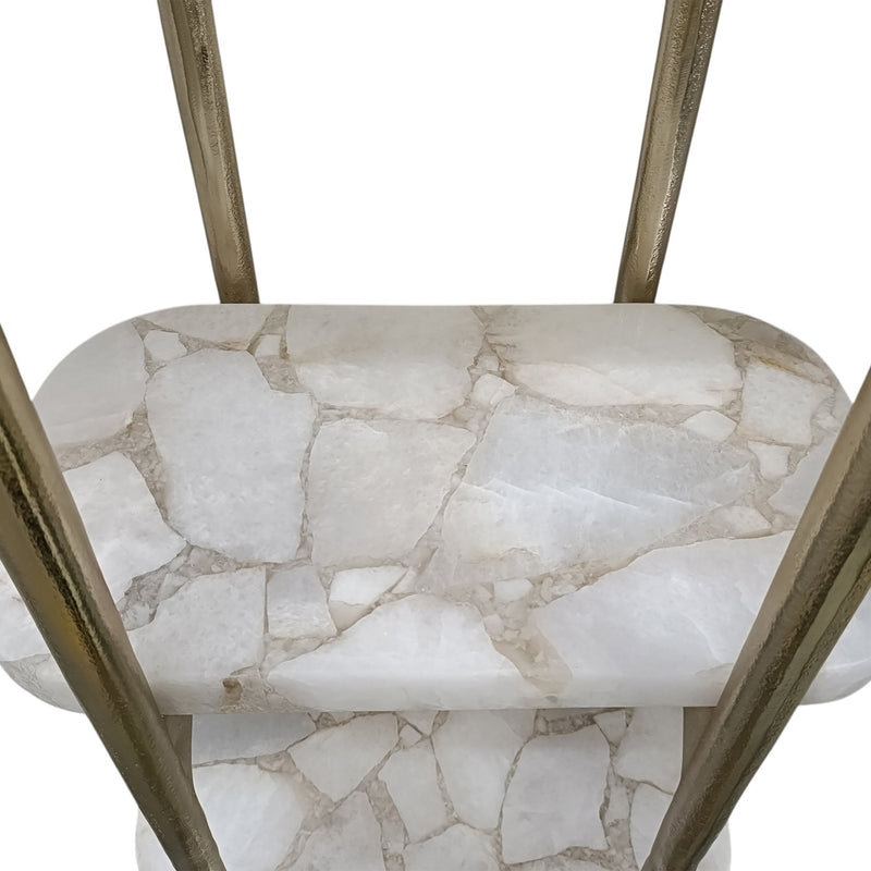 78" Cando White Quartz Etagere - Al Rugaib Furniture