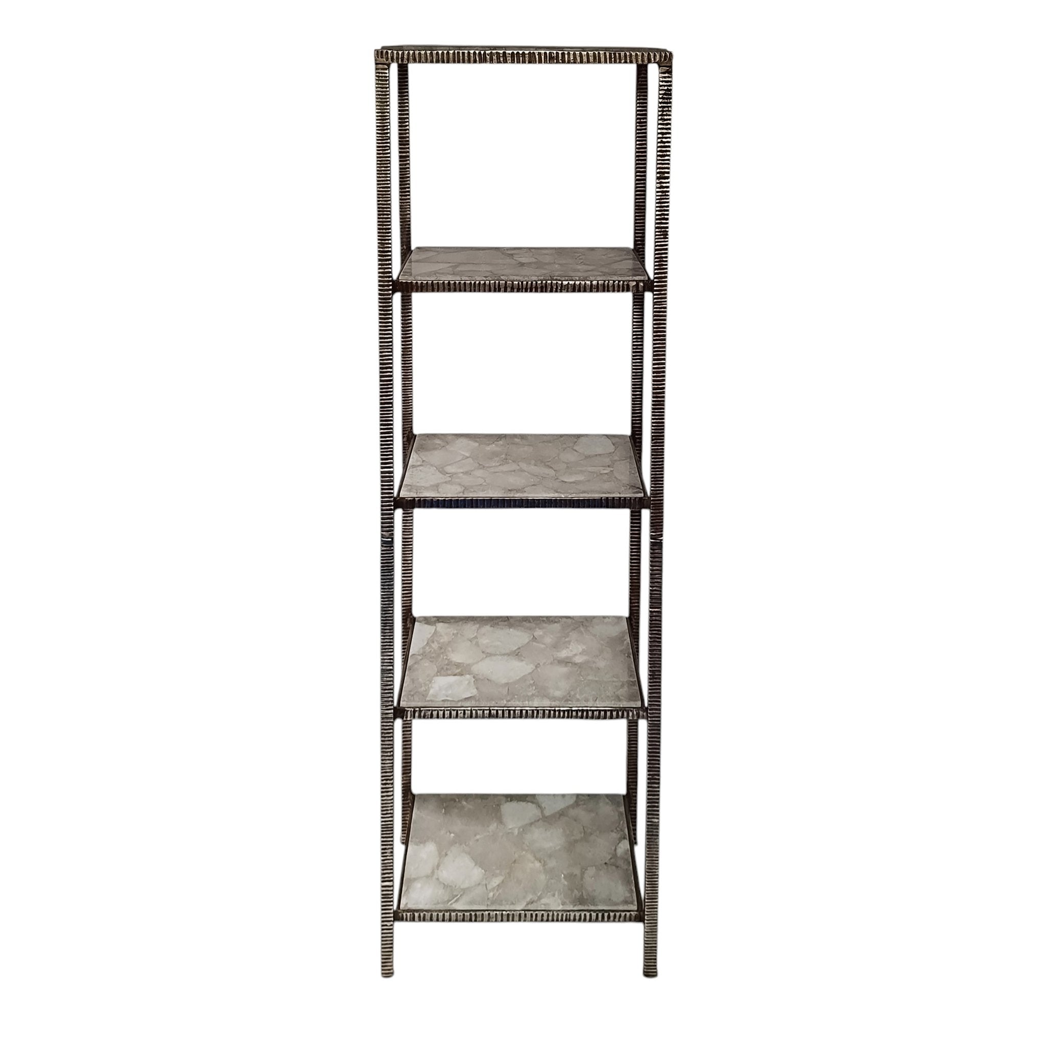 78" Cavalier White Quartz Etagere Bookcases| Sagebrook Home