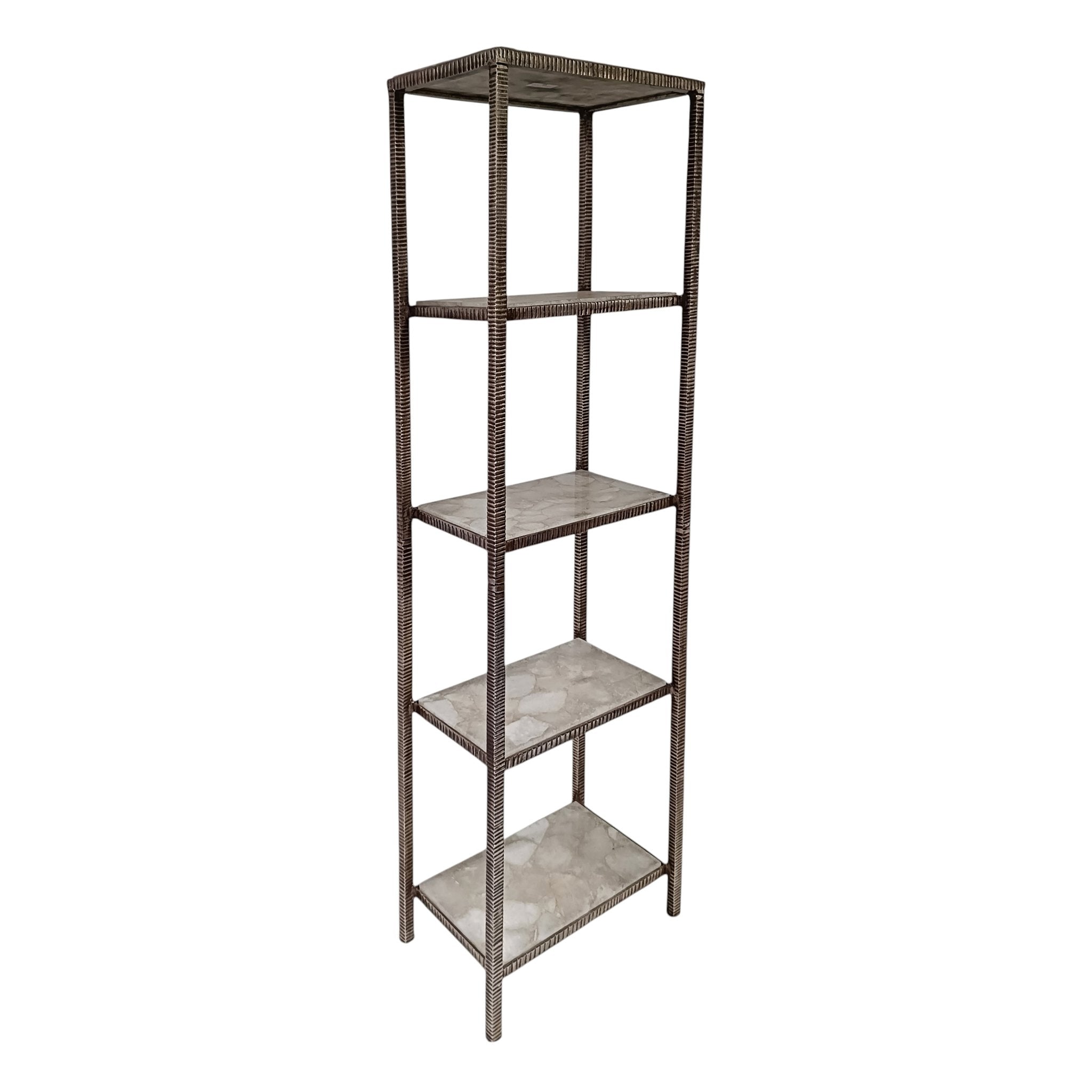 78" Cavalier White Quartz Etagere Bookcases| Sagebrook Home