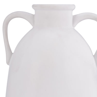 Cer, 10H Eared Vase, White