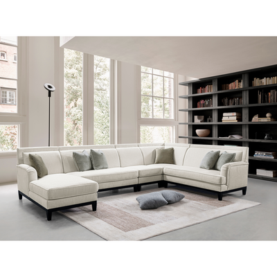 Romanian Key Beige Sectional Right Chaise