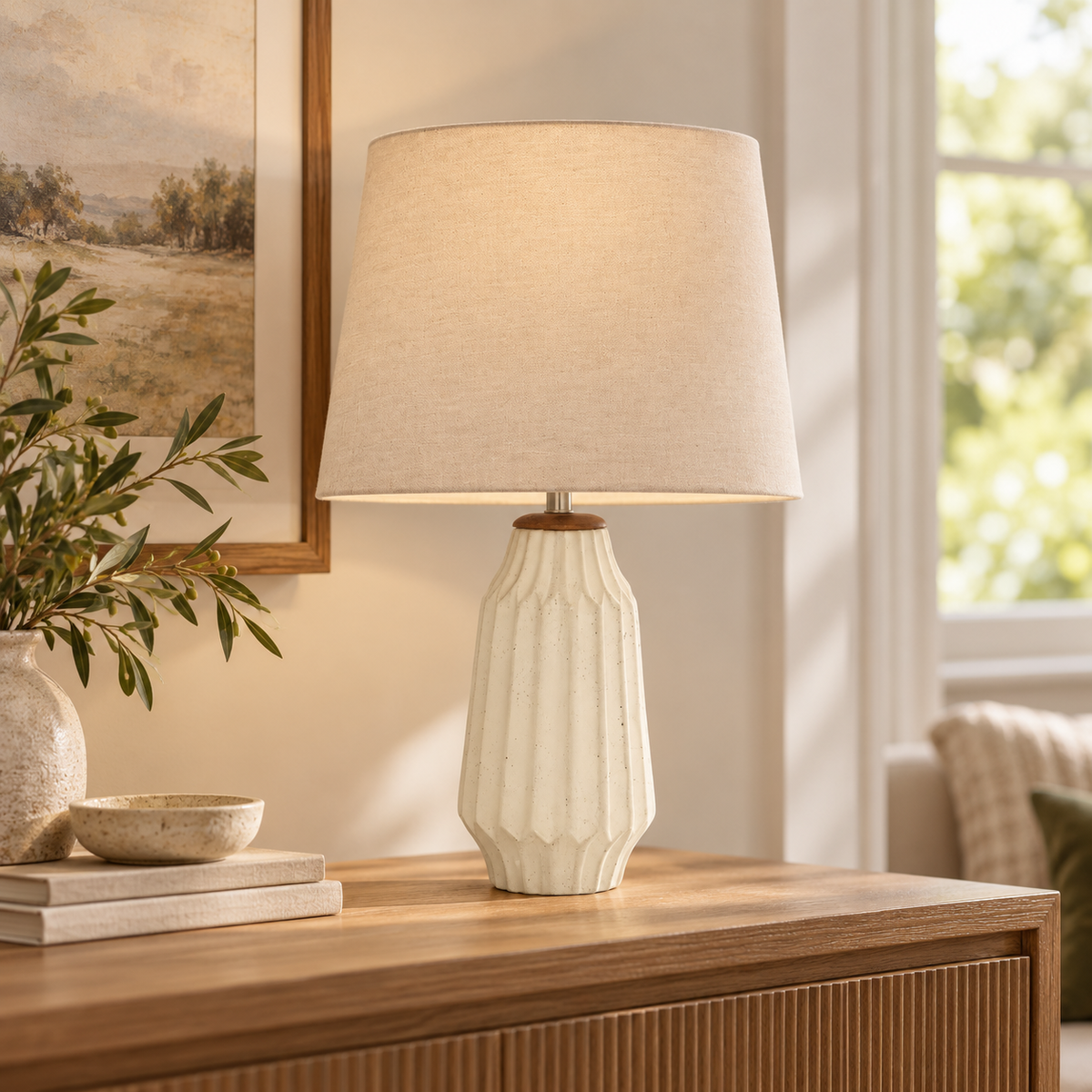 Terran Natural Wood Table Lamp - 59cm